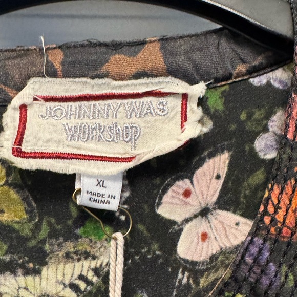 Johnny Was Silk Multicolor Butterfly Blouse - Picture 3 of 9